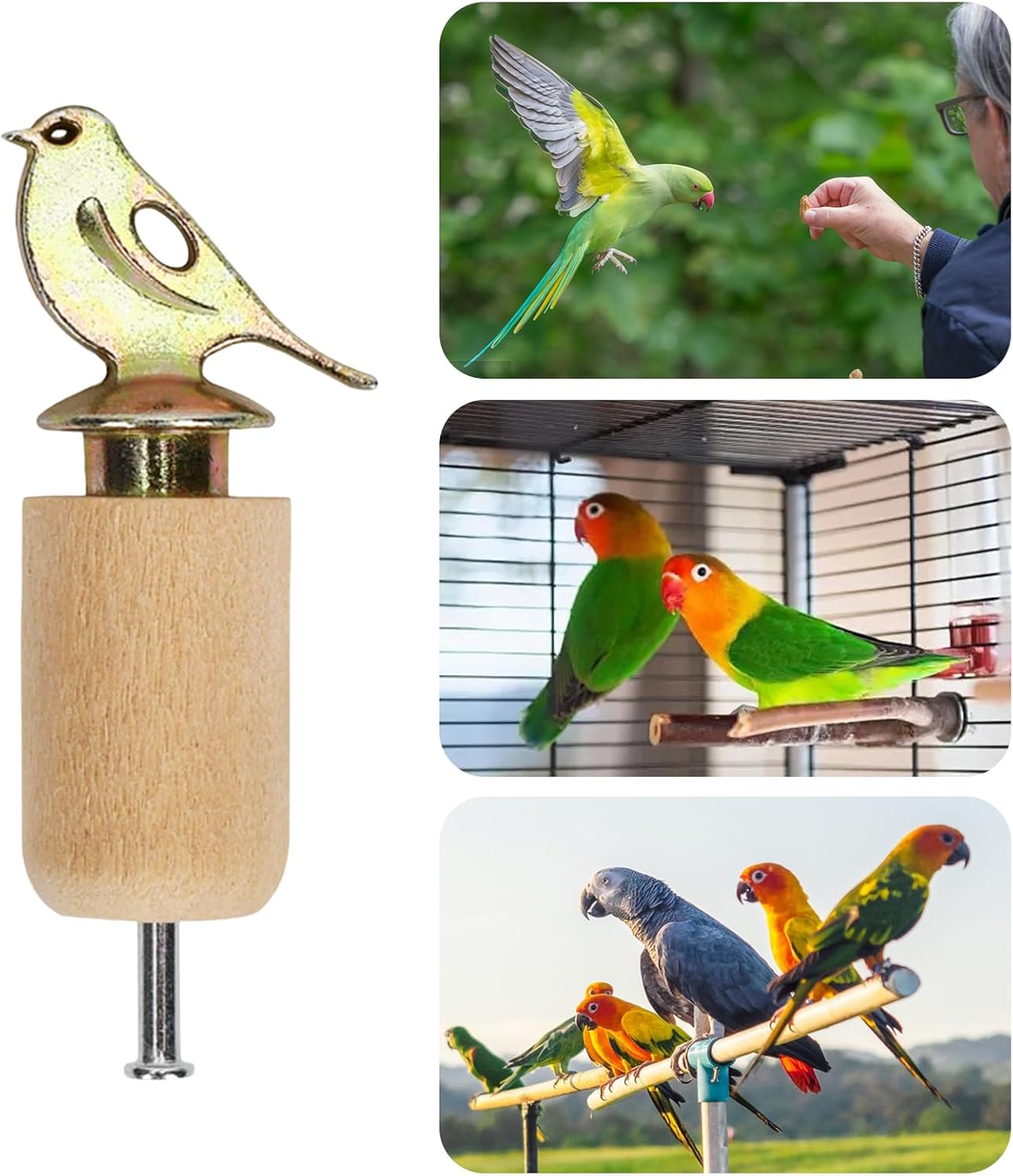 Wooden Bird Caller, Hand Twisted Whistle Toy, 2.36x0.59 Inches Noise Maker with Wood Body, Zinc Alloy Nature Sound Toy, Bird Whistle with Sturdy Build, Sound Accessory for Yard and Garden
