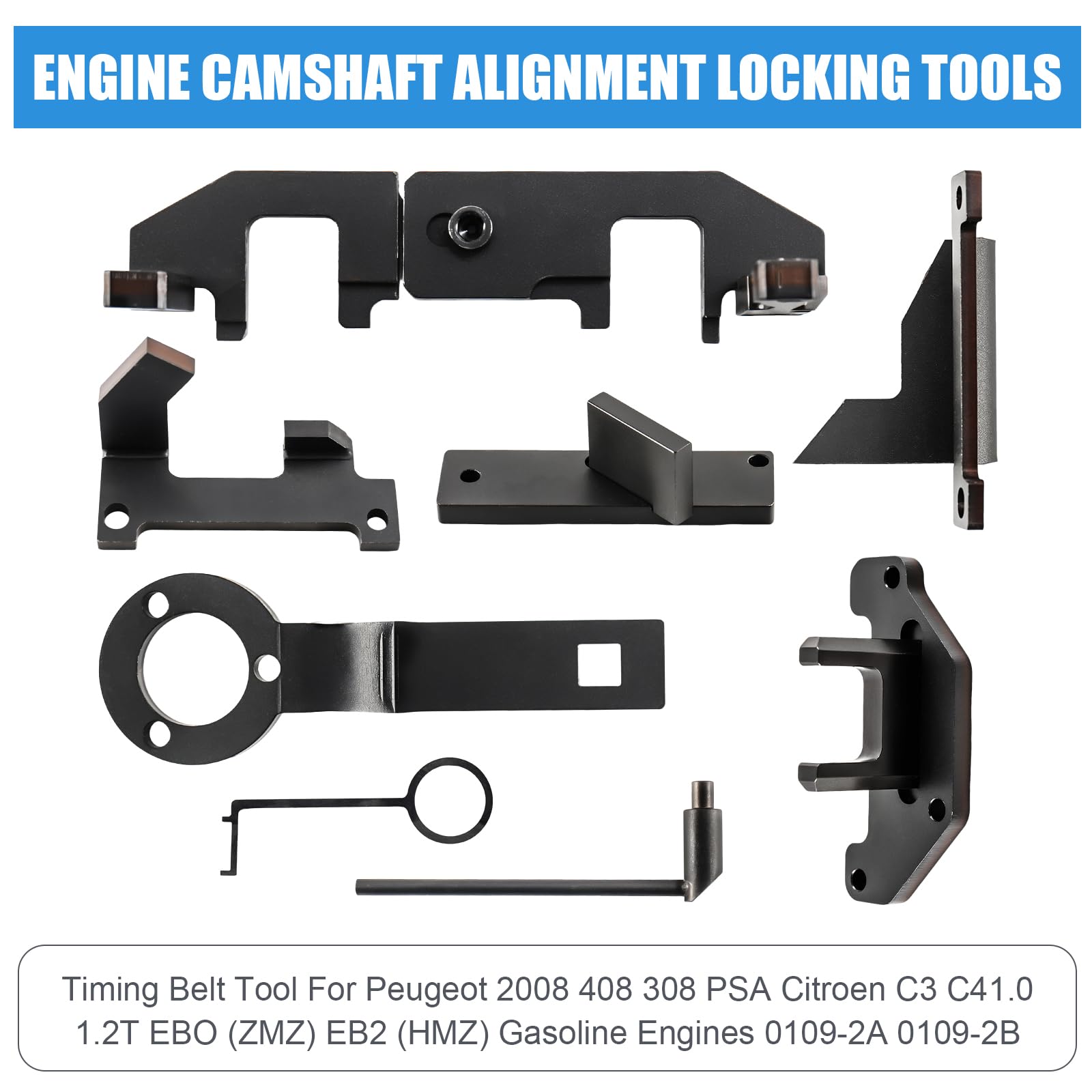 Kit Messa in Fase Motore Compatibile con Citroen Peugeot Opel 1.0 1.2 Motore a Benzina, Strumento di Bloccaggio per Allineamento Albero a Camme Motore, OEM 0109-2A, 0109-2B, 0109-2C