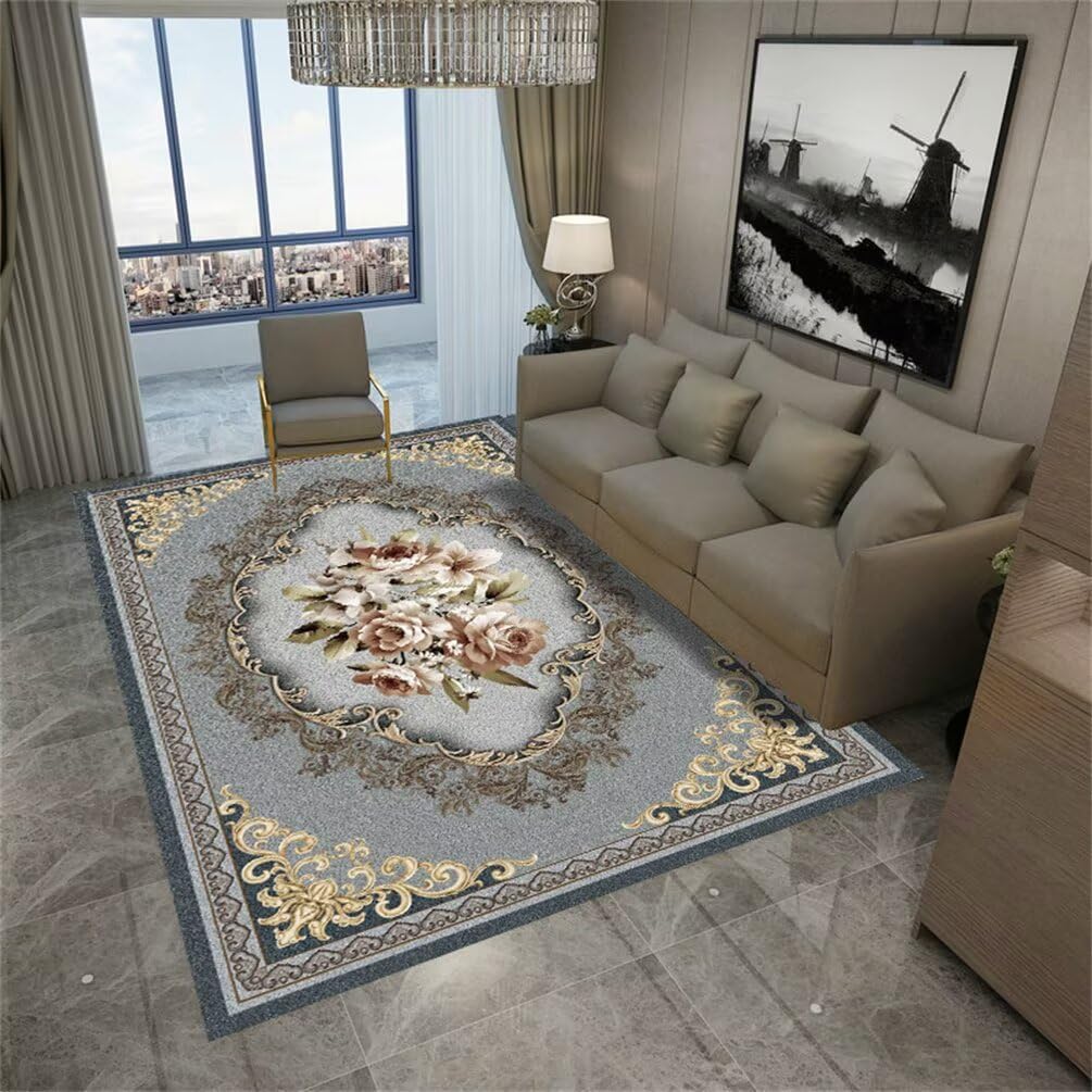 Carpette de chambre bleu gris et descente de lit style gamer rétro