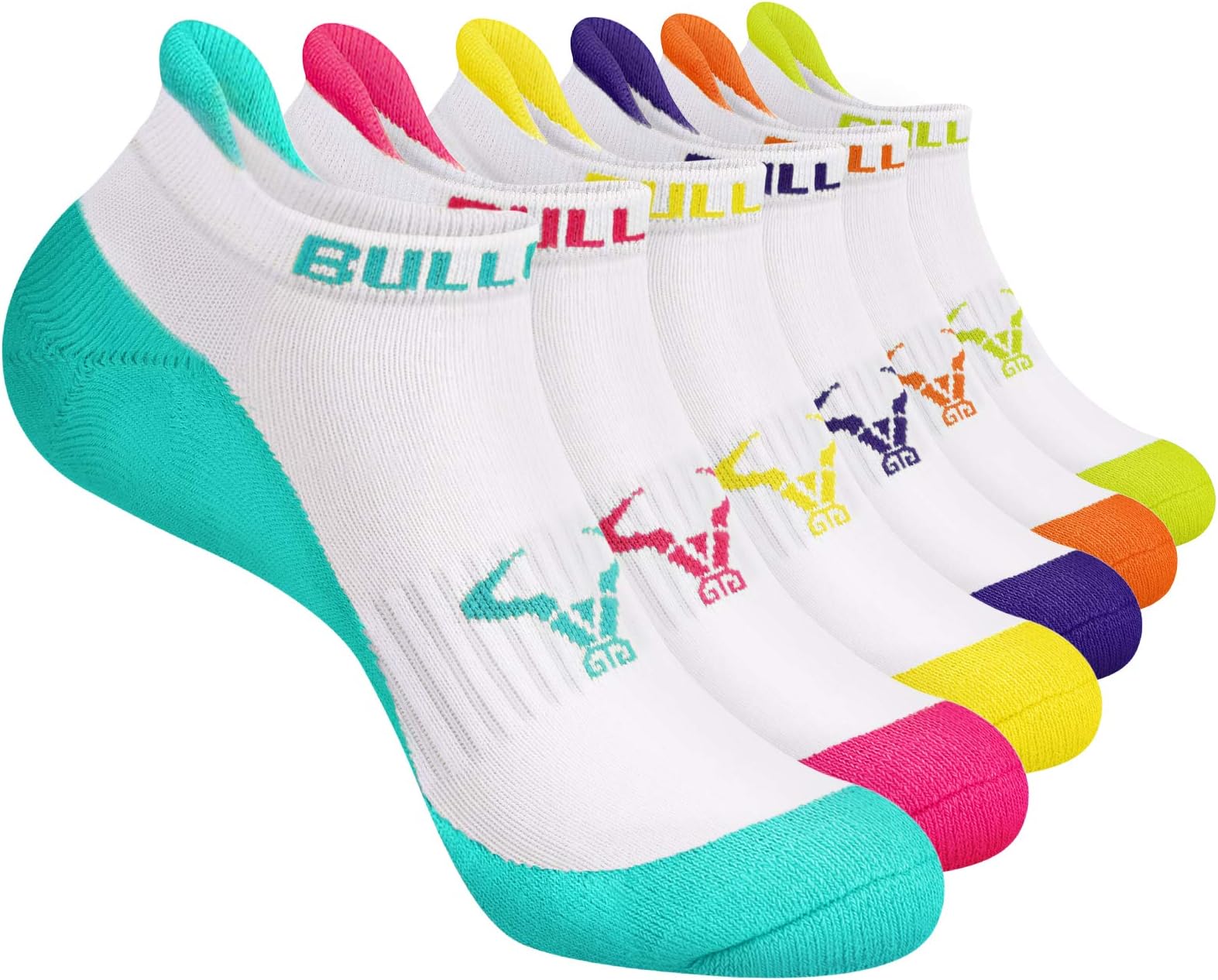 BULLIANTWomen's Athletic Socks 6 pairs, Running Socks for Women Heel Tab Full Cushion