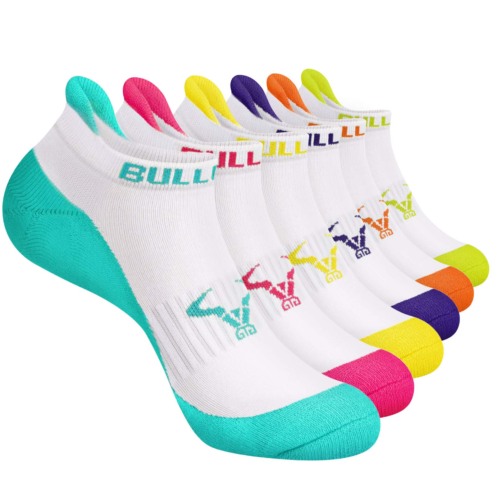 BULLIANTWomen's Athletic Socks 6 pairs, Running Socks for Women Heel Tab Full Cushion