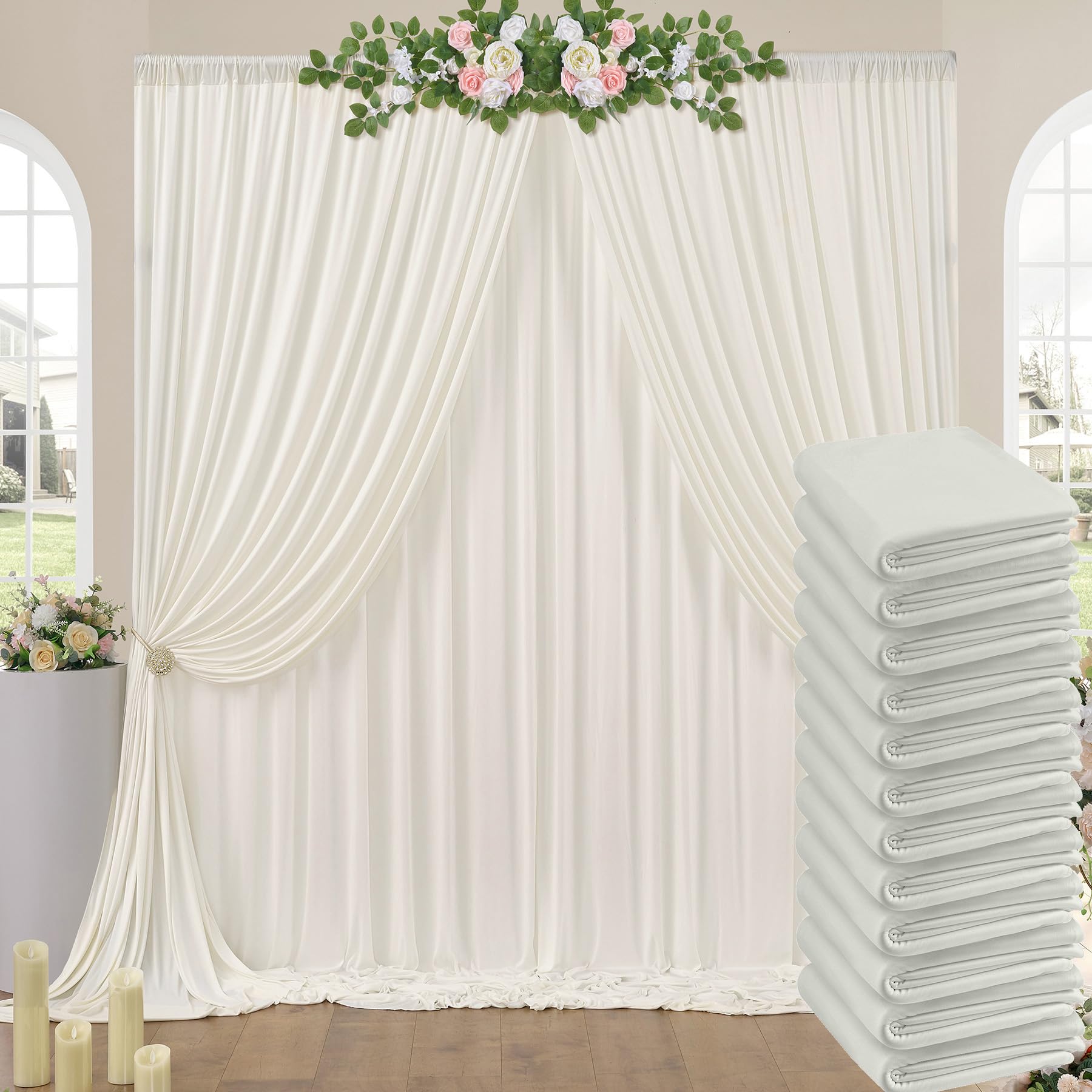 10ft x 10ft Wrinkle Free Black Backdrop Curtains for Parties, 2 Panels 5ftx10ft Polyester Photo Backdrop Drapes for Wedding Birthday Graduation Photography Background — view 108