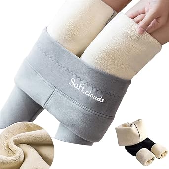AQWEI Soft Clouds Fleece Leggings، Pants Slim Leggings for Women، Soft Clouds Fleece Leggings Casual Warm Winter Solid Pants