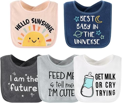 Miniatura 5 de The Peanutshell Juego de 10 Baberos de Rizo para Bebé Niño o Niña - 100% Algodón, Suaves y Absorbentes, Conjunto Unisex para Niño Pequeño o Niña,