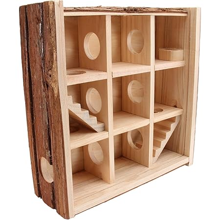 Amazon 迷路トンネル ペットハムスター 動物の家 木製 おもちゃ Amleso おもちゃ 通販