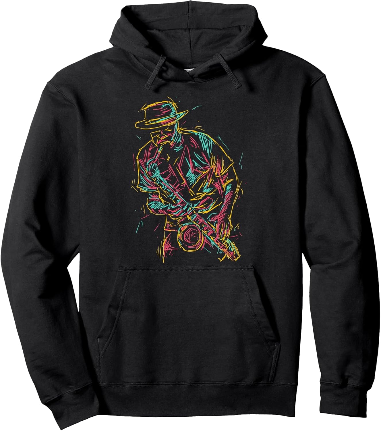 Saxophone player abstract art Pullover Hoodie