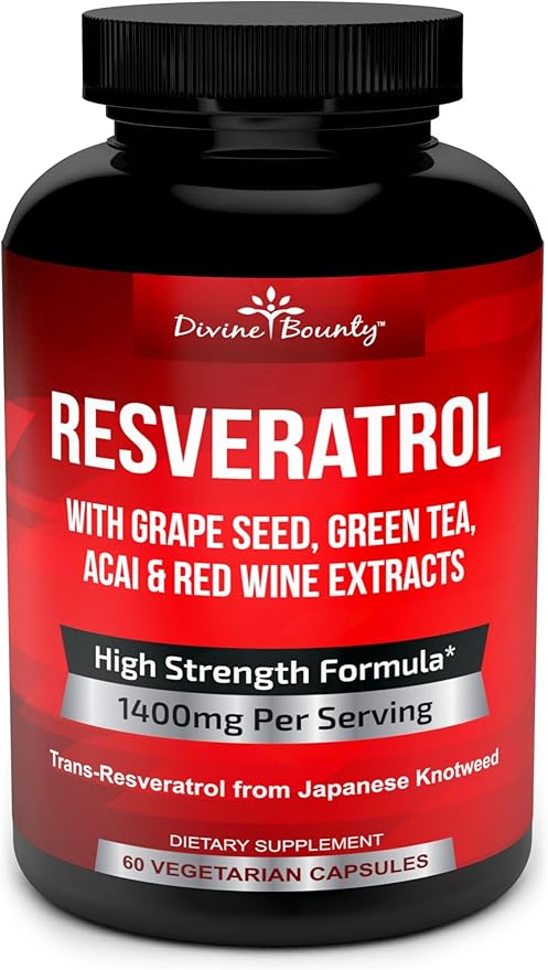 Divine Bounty Extra Strength Resveratrol 1400mg