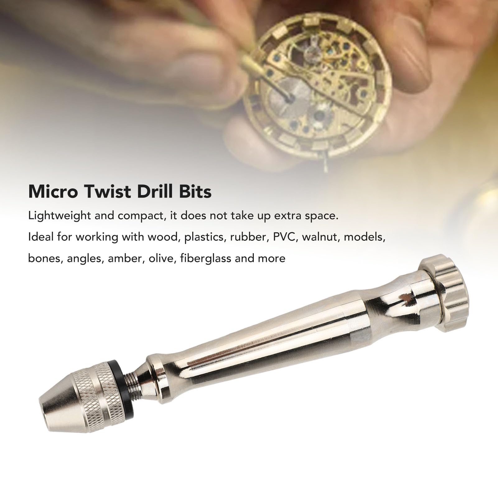 Sunicon Hand Drill Bits Set Manual Small Hand Drill and 10PCS PCB Bits for Resin Clay Craft