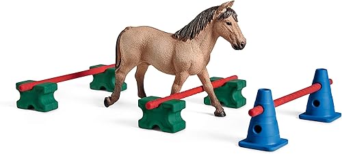Miniatura 3 de Schleich Farm World, juguete de caballo para niñas y niños, juego de poni slalom con figura de caballo, juego de 12 piezas, a partir de 3 años