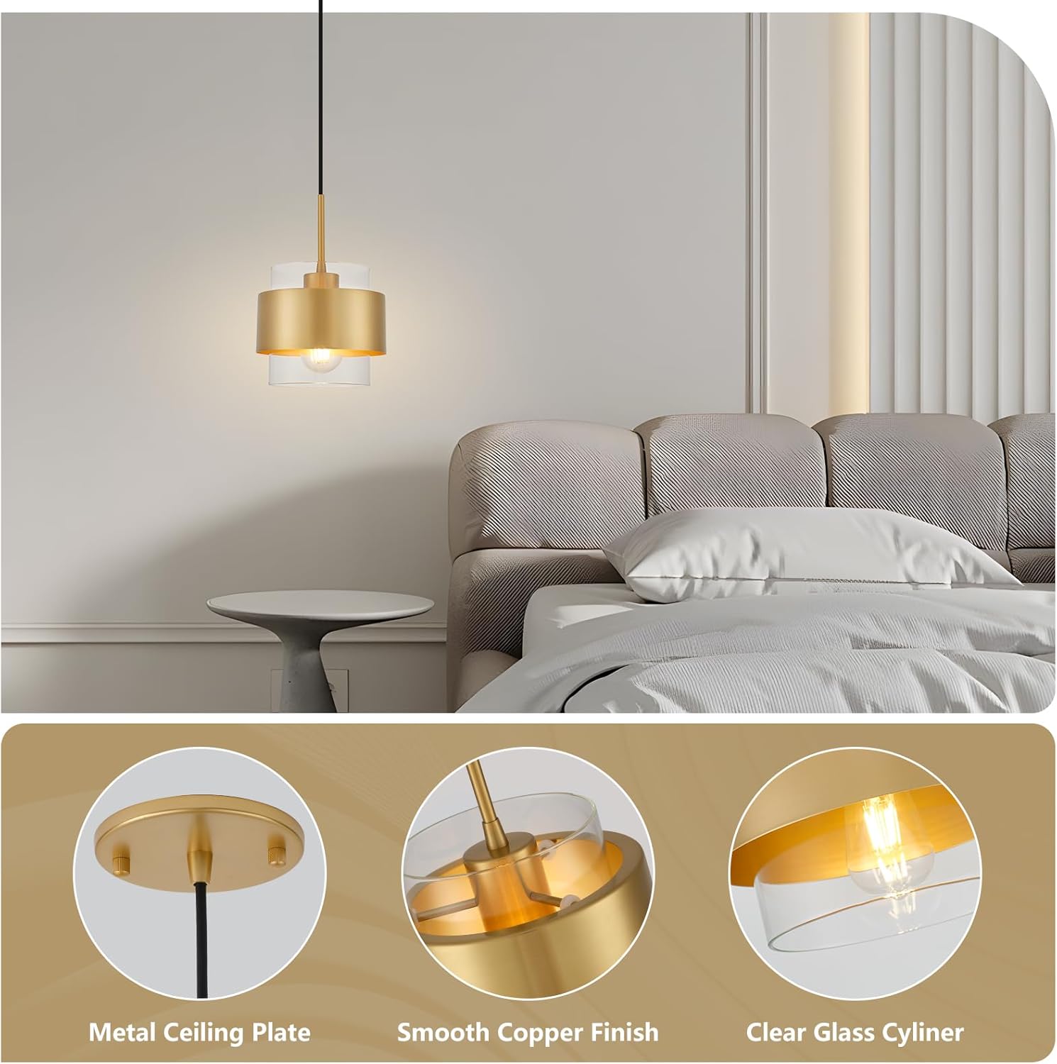7" Modern Pendant Lights Kitchen Island, Farmhouse Pendant Light with Durable Metal Shades,Farmhouse Pendant Lighting for Kitchen Island Living Room Hallway