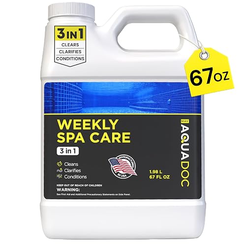 AquaDoc 3 in 1 Hot Tub Weekly Care - 67 oz | Concentrated Spa Clarifier, Cleaner & Water Conditioner - Works With Chlorine, Bromine & Saltwater - Made in USA