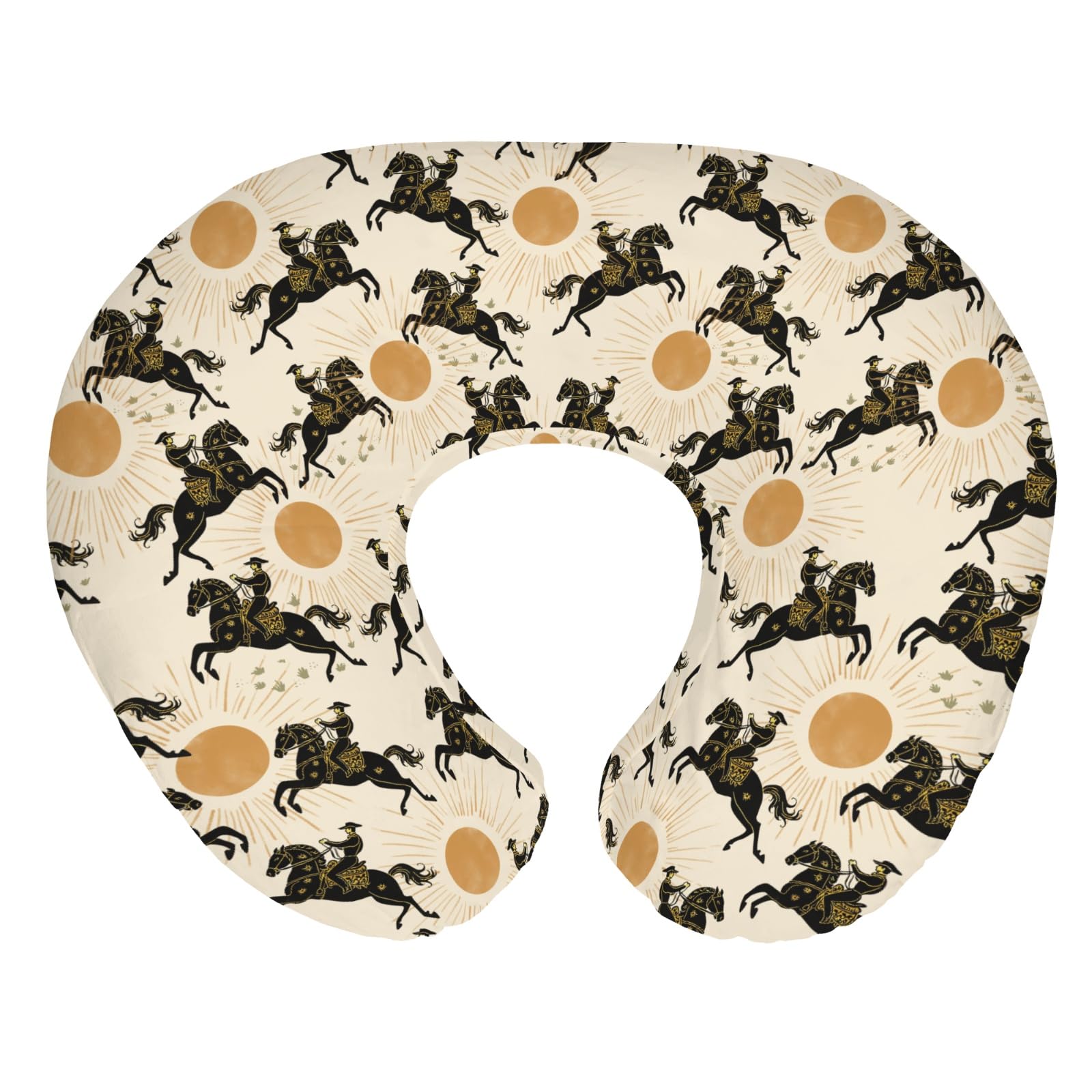 Western Cowboys Sunshine Nursing Pillow Covers for Boy Girl Cowboy Horse Sun Nursery Feeding Pillowcase for Breastfeeding Pillows Wild West Desert Soft Stretchy Removable Covers for Newborn Infant