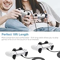 Vista 6 de FYOUNG Cable de carga para PlayStation 5Xbox Series XSpara Switch OLEDSwitch LiteSwitch 2 Controller, cable de carga rápida USB tipo C trenzado