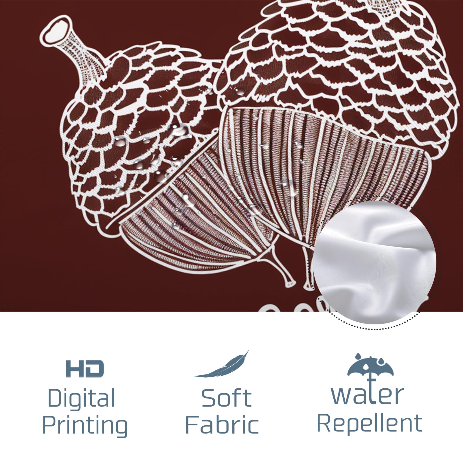 Duschvorhang Rustikal – Braunes Holzbrett-Design, Polyester, 183 X 183 Cm, Mit Haken