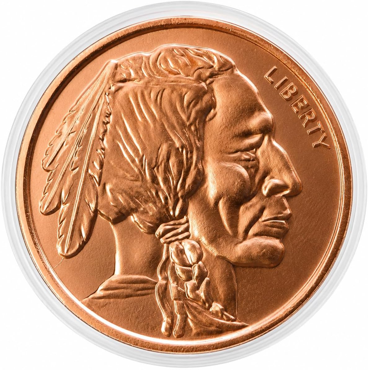 Buffalo Nickel Replica 1 oz Pure .999 Copper Round Collectible Jumbo 39mm Coin in Capsule - COA by Heavenly Metals