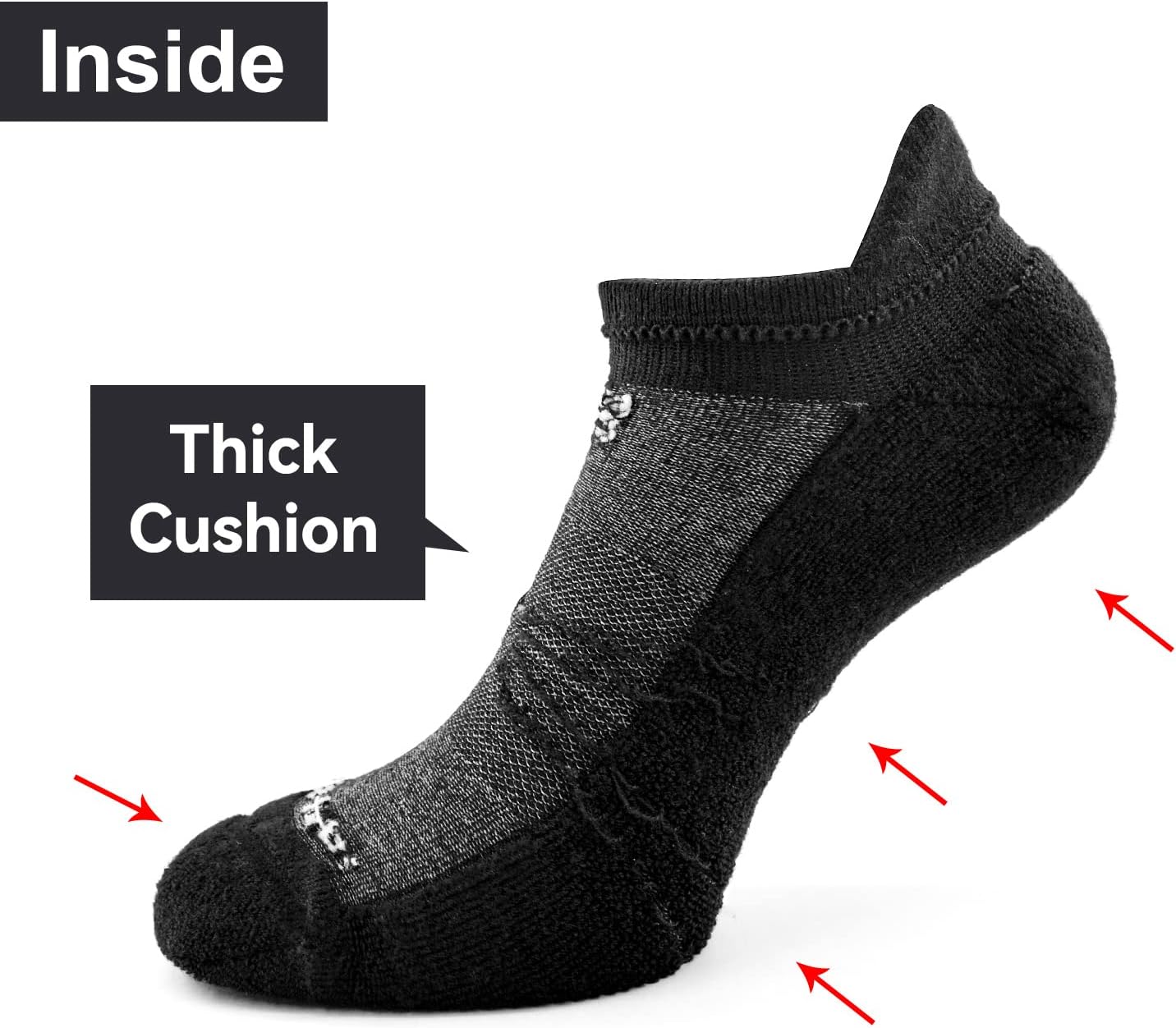 Socks Daze 3/6 Pack Men's Women's Merino Wool Ankle Running Sport Soft Thick Cushion Athletic Socks for Walking Light Hiking - Image 4