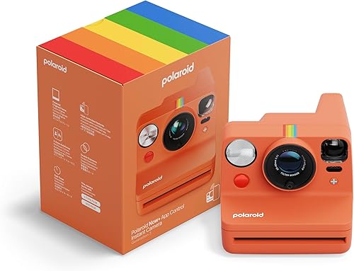 Polaroid Now+ - Cámara de película instantánea tipo I de tercera generación, controlada por aplicación con conexión Bluetooth, color coral, solo