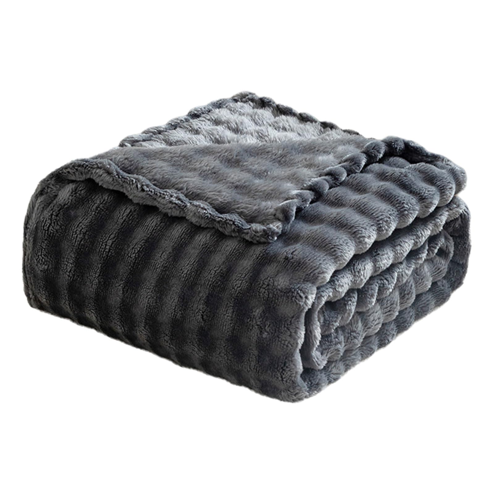 Couverture douce en peluche imitation fourrure et flanelle haut de gamme