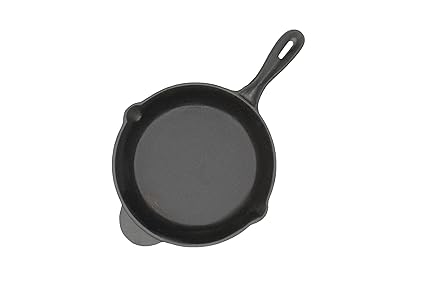 Trilonium Pre-Seasoned Cast Iron Induction Compatible PBG Fry Pan 22 cms, Black