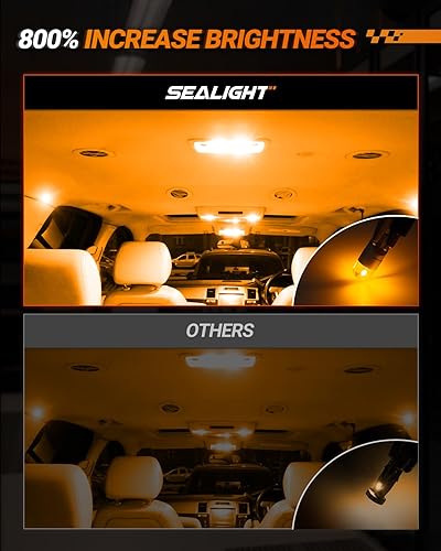 Miniatura 2 de SEALIGHT 194 bombillas LED 2700K ámbar, 168 2825 T10 W5W 3030 chips LED brillantes, luz de cúpula, luz de mapa, luz de puerta, luz de cortesía, luz