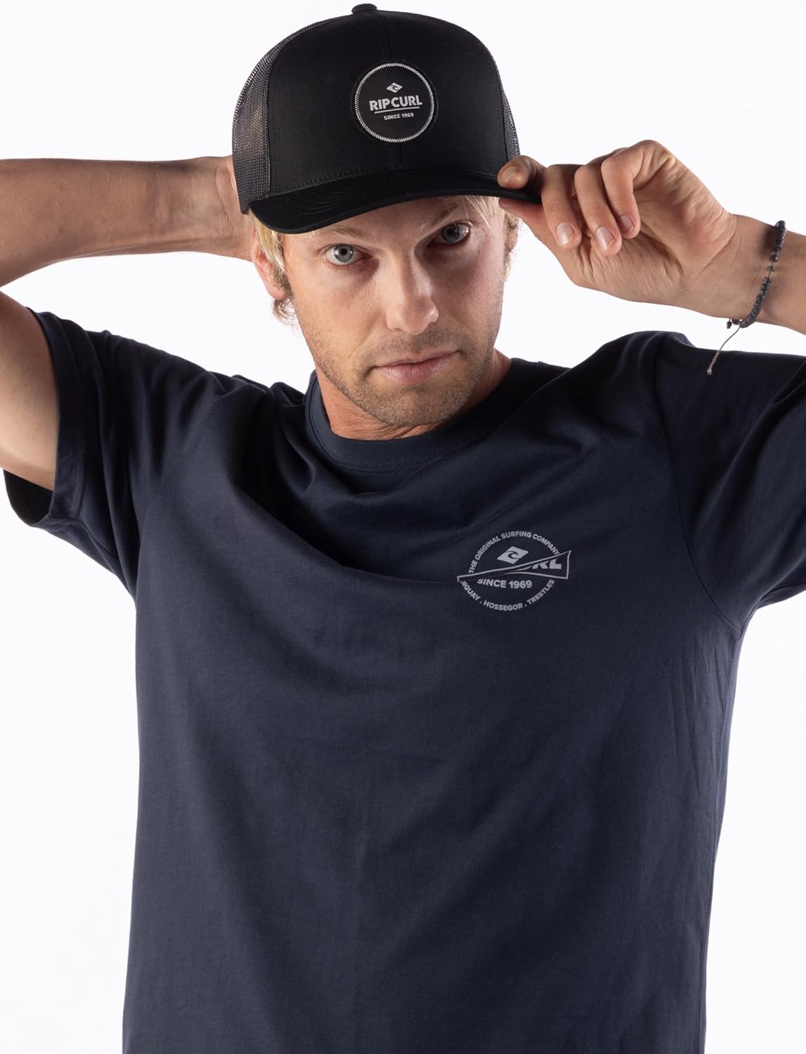 Rip Curl Mens Curve Peak, Structured Trucker Hat, Mesh Snapback Baseball Cap for Men, Adjustable - Image 4