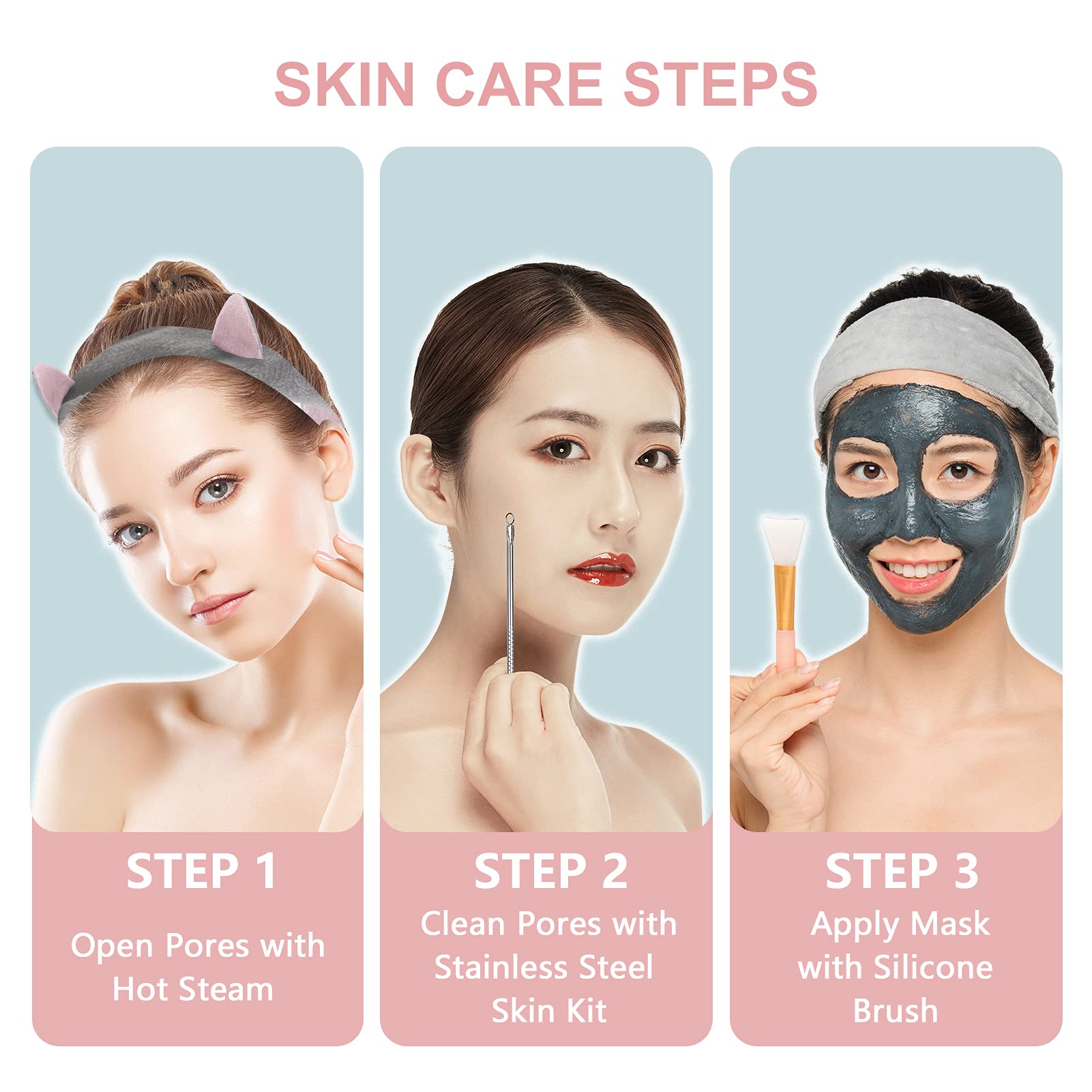 Sauna Facial Vaporizador Facial Nano Ion Cálido Niebla Humidificador Facial Humidificador Facial Vapor Filtro UV Limpieza Facial Profundidad Poros Hidratante Cara SPA