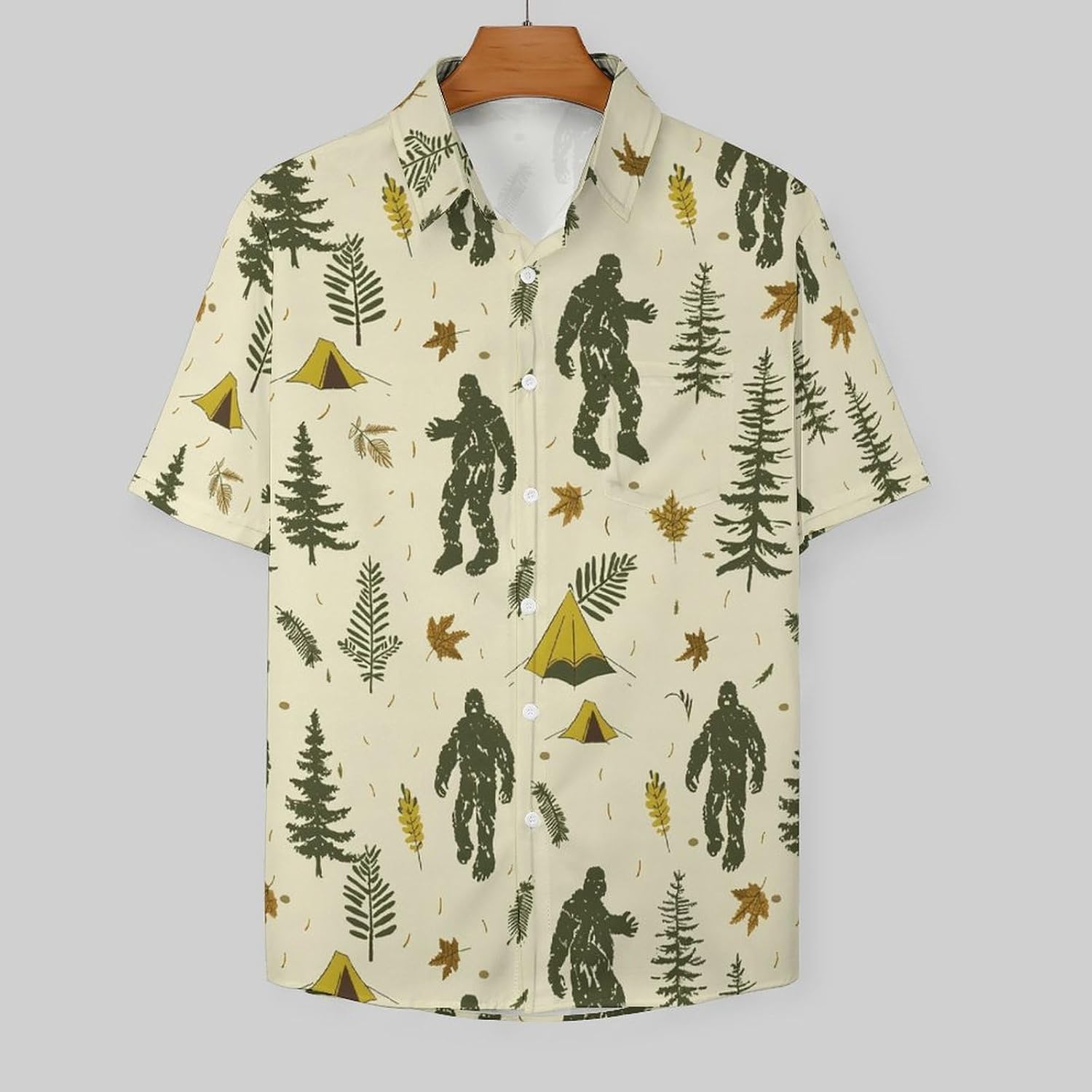 Men's Hawaiian Shirt Short Sleeve Casual Button Down Camp Shirt with Pocket, Wrinkle Free Beach Vacation Wedding