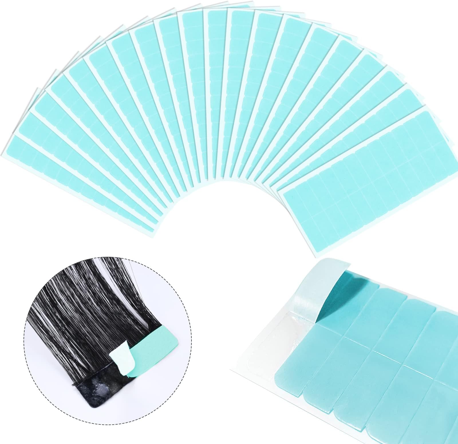 EBANKU 240Pcs Double Sided Hair Tape - Hair Extension Tape Tabs Replacement Tape for Hair Extensions Lace Wig Hairpiece Toupee Hair Weft (Green)