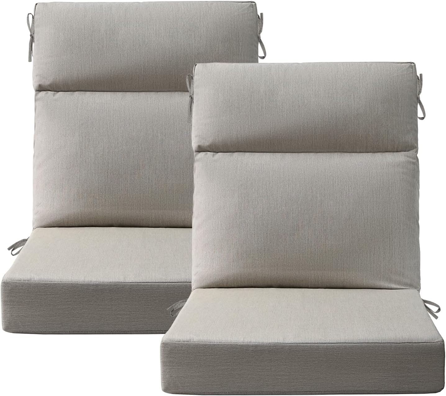 Outdoor High Back Chair Cushion, 2 Pack 48 x 24 inches Patio Chair Cushions Water Repellent Rocking Cushions Indoor Furniture Seat Pad with 2 Pillows, Colorful Stripe