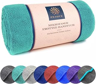 PEAQUE Mikrofaser-Handtuch mit Frottee-Struktur - Leichtes & schnelltrocknendes Saunahandtuch, Saugstark Schnelltrocknend Sporthandtuch Reisehandtuch