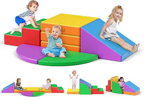 Miniatura 139 de Lischwert Bloques de escalada de espuma, juguetes de escalada suaves para niños pequeños, juego de espuma de 9 piezas para gatear y escalar con Verde