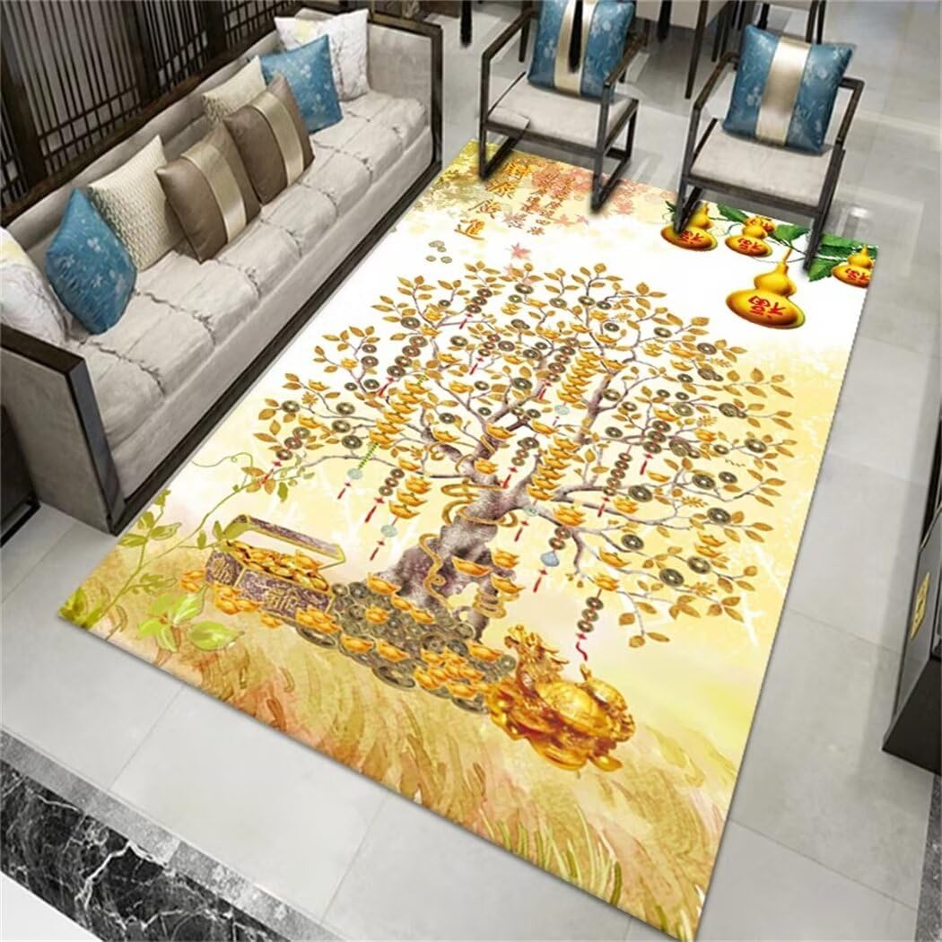Tapis de sol jaune 80x120 cm imprimé pour chambre d'ado garçon et salon