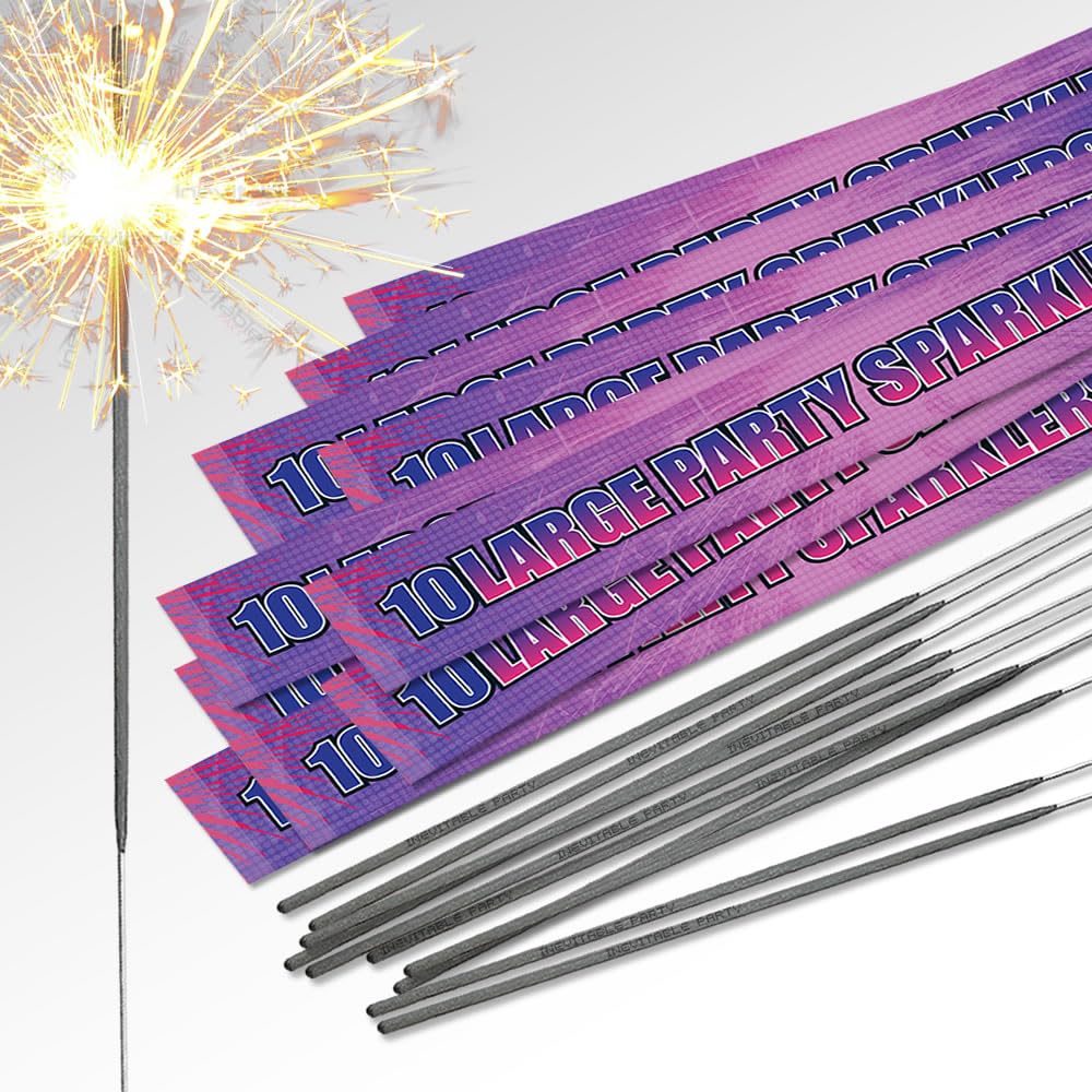 25cm (10") Large Party Sparklers | Handheld Sparklers | Great for any Occasion (100 Sparklers) โ image 1