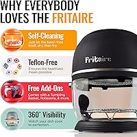 Vista 2 de Freidora de Aire No Tóxica™ - Freidora de Aire de Vidrio de 5 Cuartos de Galón con Visibilidad de 360, Autolimpiante, Freidora de Aire Vortex a