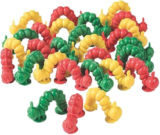 Fun Express Mini World of Eric Carle Caterpillar Counters Set - Colorful Educational Toy for Counting, Sorting, and Learning Fun - 72-Piece