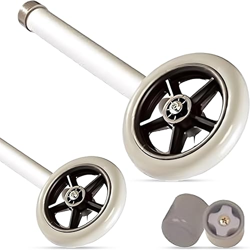 Healthline Trading - Kit de repuesto de ruedas de 5 pulgadas, kit de ruedas de repuesto universal para caminantes con par de deslizadores de esquí