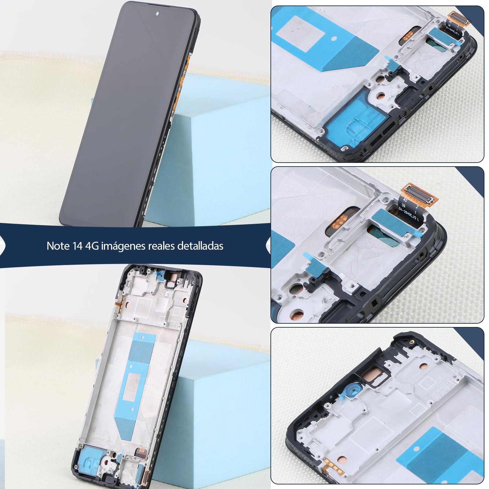 RongZy Pantalla para Xiaomi Redmi Note 14 4G 24117RN76E incell Táctil LCD de Repuesto Ensamblaje Digitalizador Reemplazo para Xiaomi Redmi Note 14 4G con Herramientas de Reparación(con Marco