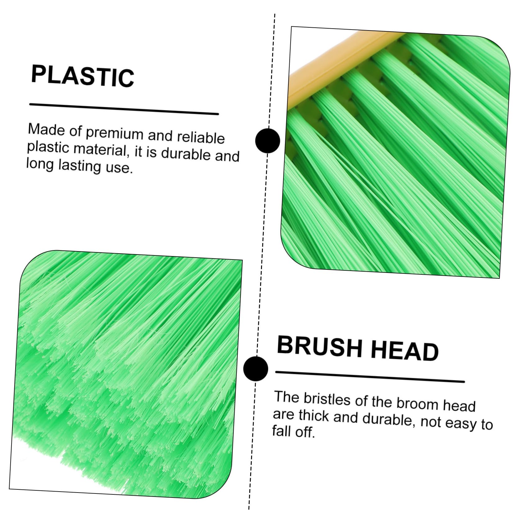 Beavorty Pcs Broom Head Only Replacement Kitchen Floor Cleaning Brush Thick Bristles Easy to Install Household Cleaning
