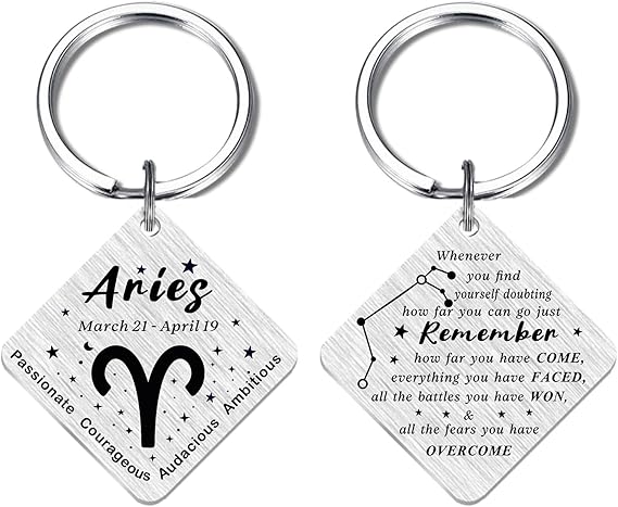 Christmas Zodiac Gifts for Women Men, Zodiac Sign Horoscope Keychain, 12 Zodiac Constellation Gifts for Friend Family