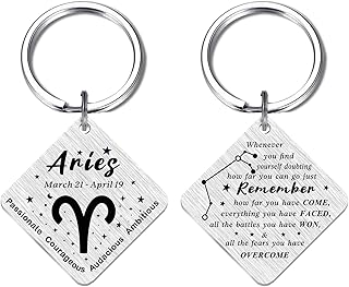 Zodiac Gifts for Women Men, Zodiac Sign Horoscope Keyring, 12 Zodiac Constellation Gifts for Friend Family