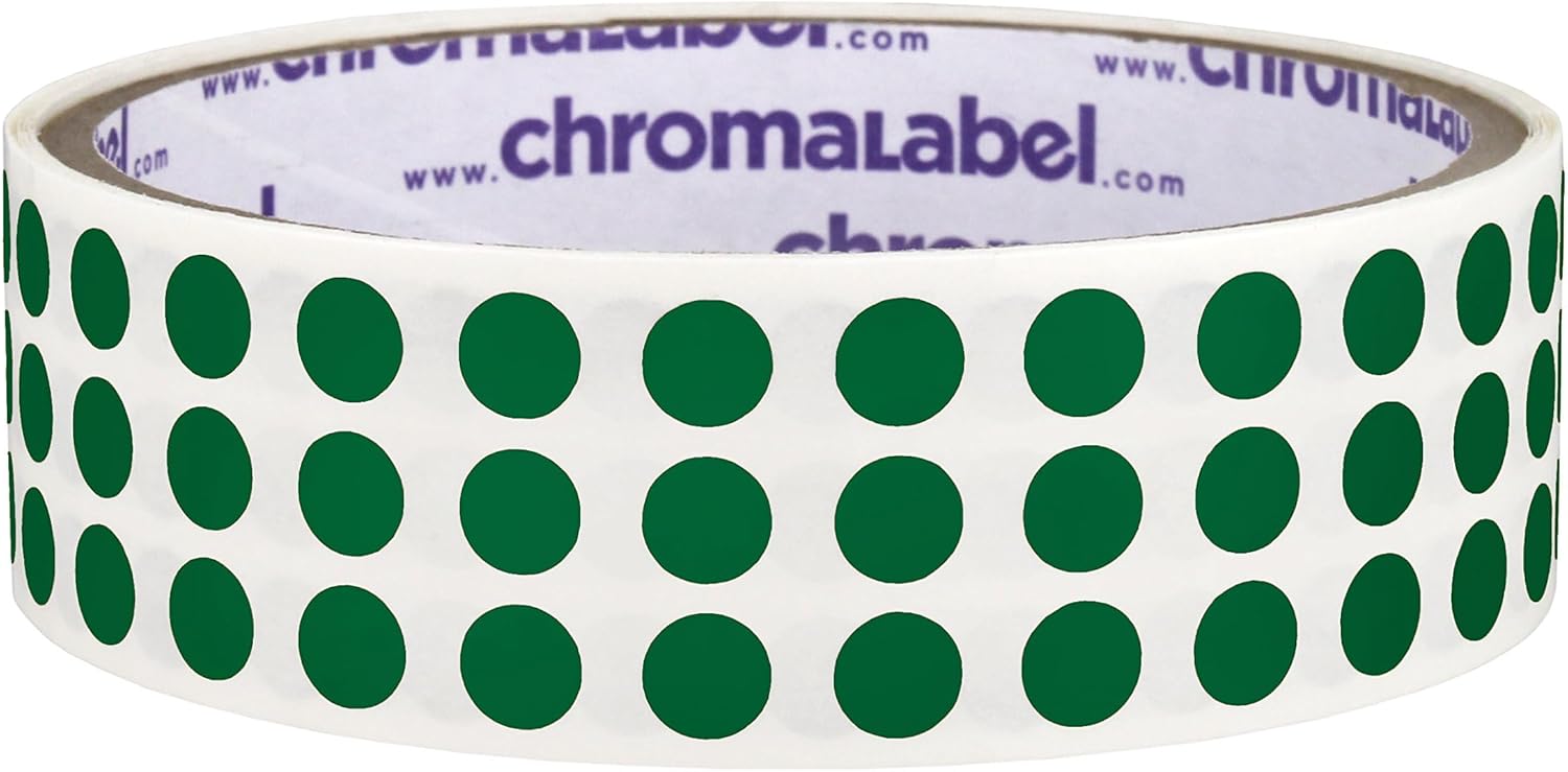 ChromaLabel 1/4 Inch White Dot Stickers, Permanent Color Coding Labels for Pricing, Arts and Crafts, Tiny Round Labels with Strong Adhesive, Small Circle Stickers, 1000 Labels - Case of 5