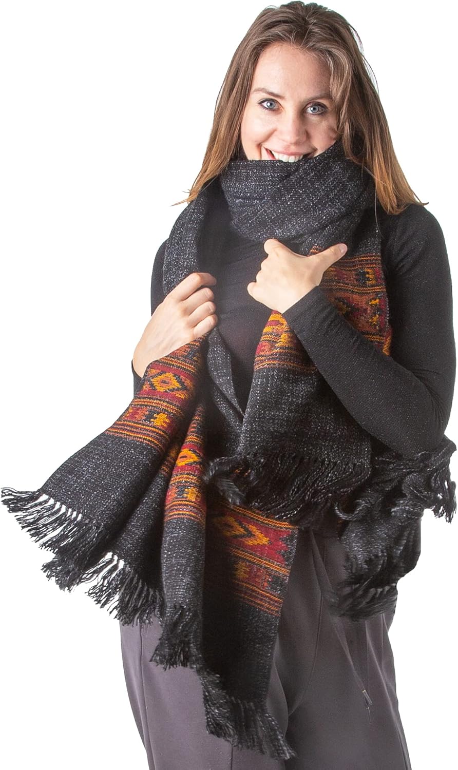 Om Shanti Crafts Meditation Shawl or Blanket, Exotic Shawl/Wrap, Oversize Scarf or Stole. Unisex