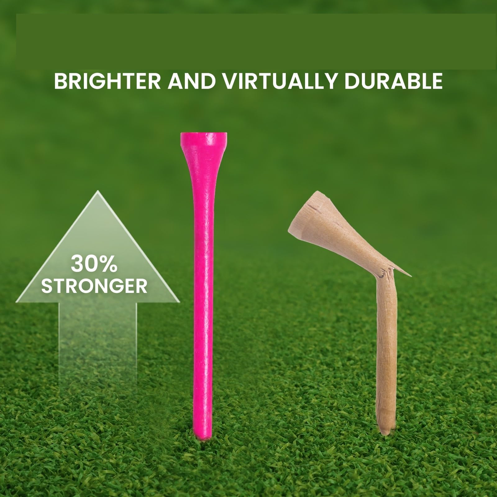 Premium-Golf-Tees, Wood Tall Golf-Tees, Rosa, Großpackung, 250–2000 Stück