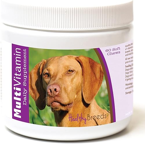 Miniatura 217 de Healthy Breeds Multivitamínico siberiano Husky para perros, suplemento diario recomendado por veterinarios, sabor a tocino, 60 masticables suaves