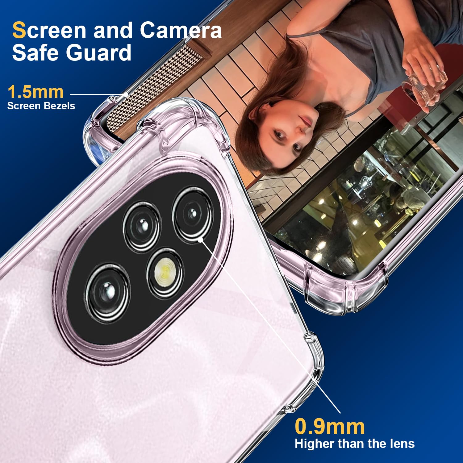 ISOI - Cover per Honor X8c Custodia, con Paraurti Airbag Antiurto Protezione Completa, Case Protettiva in Silicone TPU Ultrasottile e Morbido - Trasparente