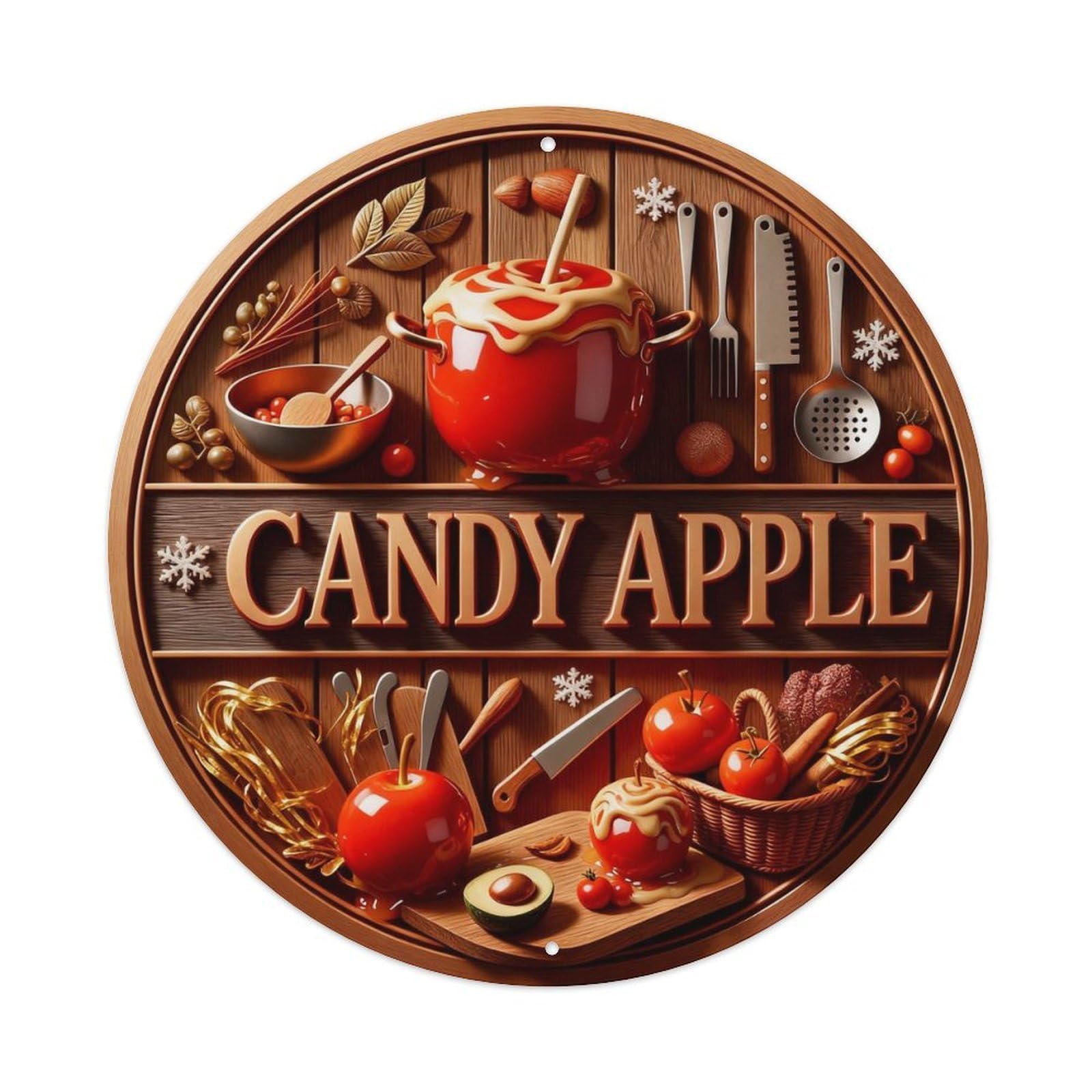 Candy Apple Metal Tin Sign Plaque