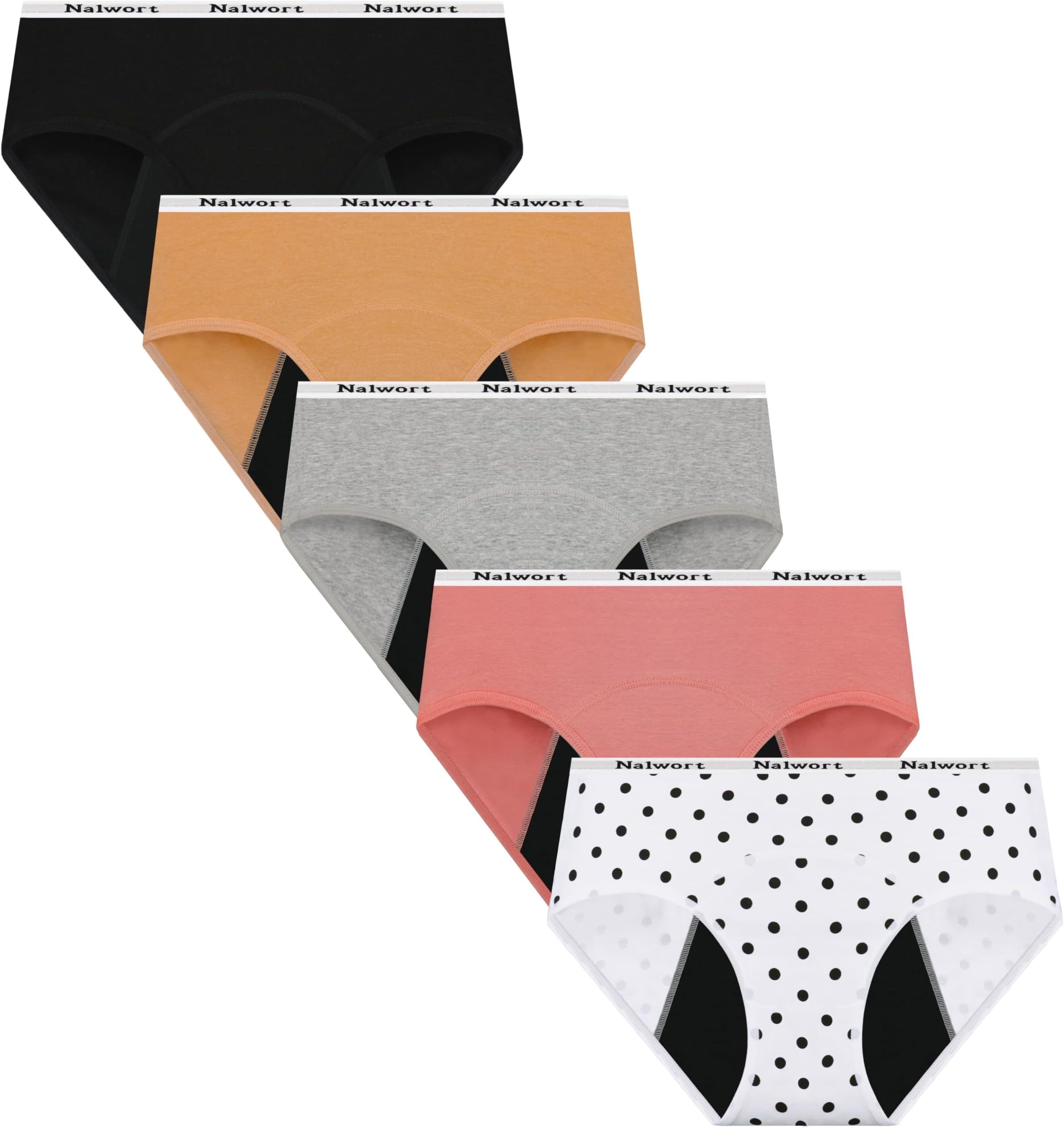 Womens Period Underwear Menstrual Period Panties Postpartum Cotton Panties 5 Pack