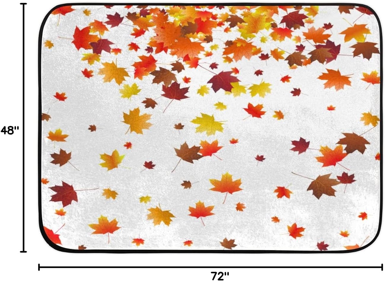 4 x 6 Autumn in Maple Leaves Super Soft Area Rug for Kids Baby Nursery, Carpets for Entryway Laundry Kids Room Nursery, Dorm Rugs for Grils Boys