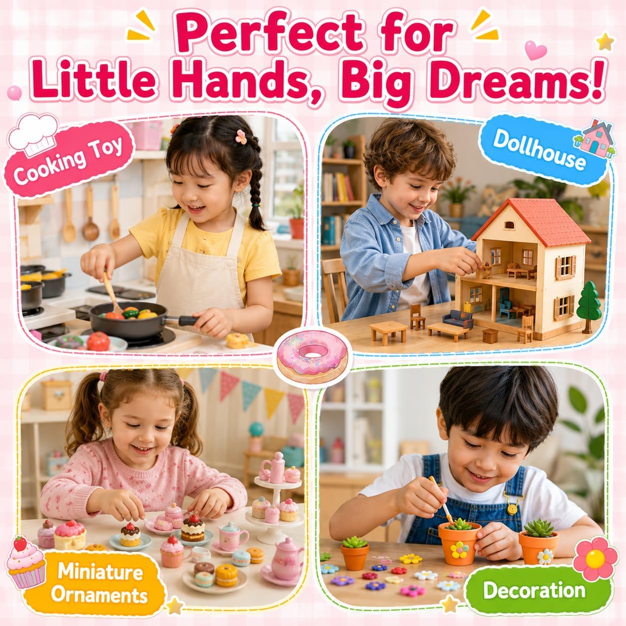 50PCS Mystery Blind Bag Mini Resin Figures, Random Surprise Collectible Figurines, Cute Tiny Miniatures for Crafts, Dollhouse Accessories, Fairy Garden Decorations, Party Favor Toys Food