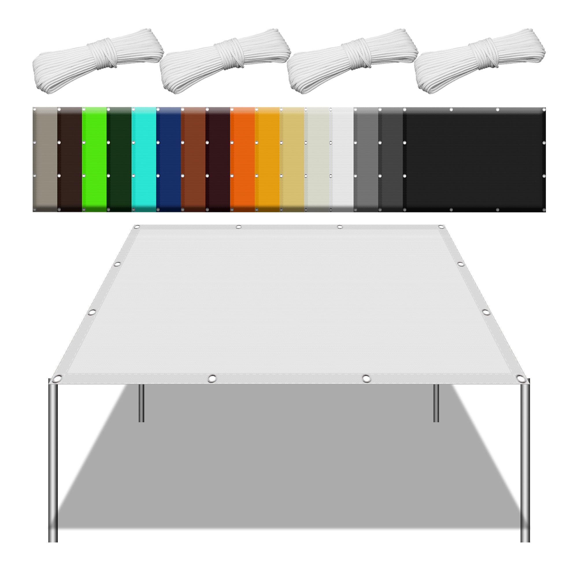 Toile ombrage imperméable et résistante aux UV blanche 50x200